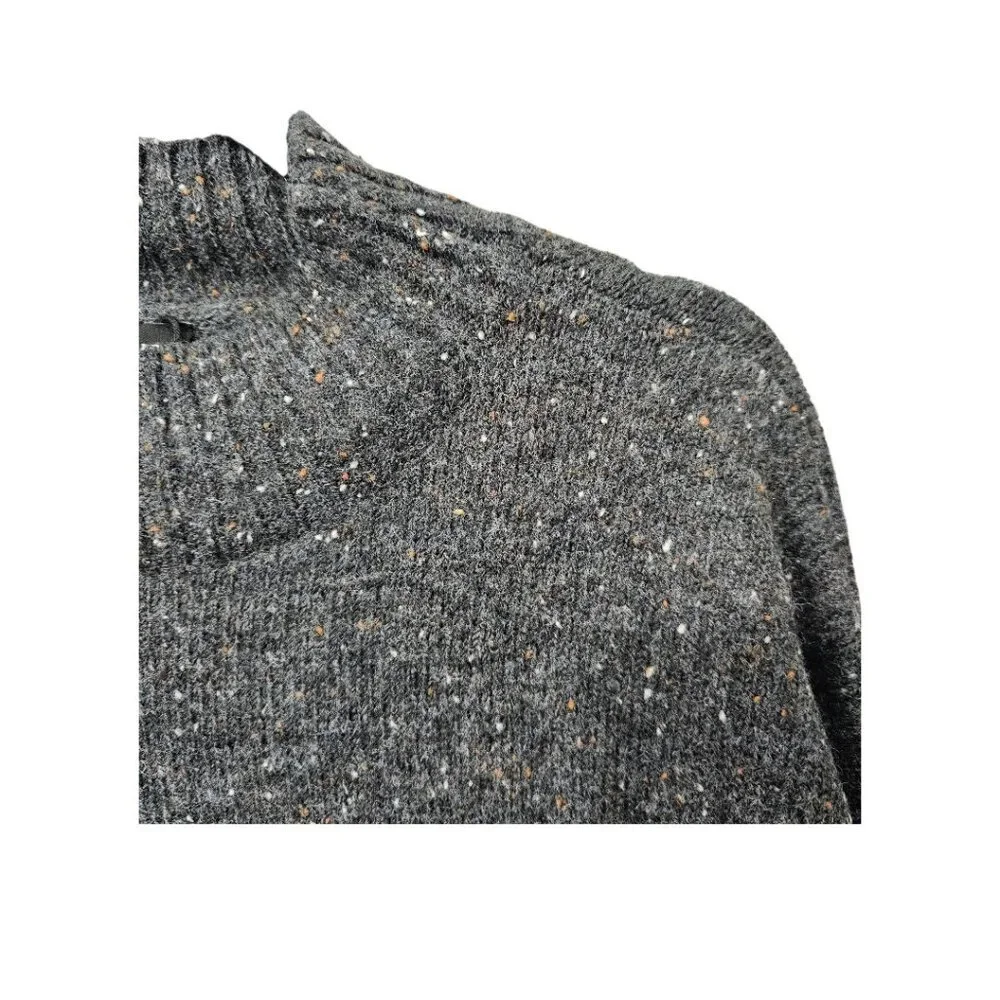 Well Worn New Mock Neck Knit Nep Yarn Sweater Gray Large